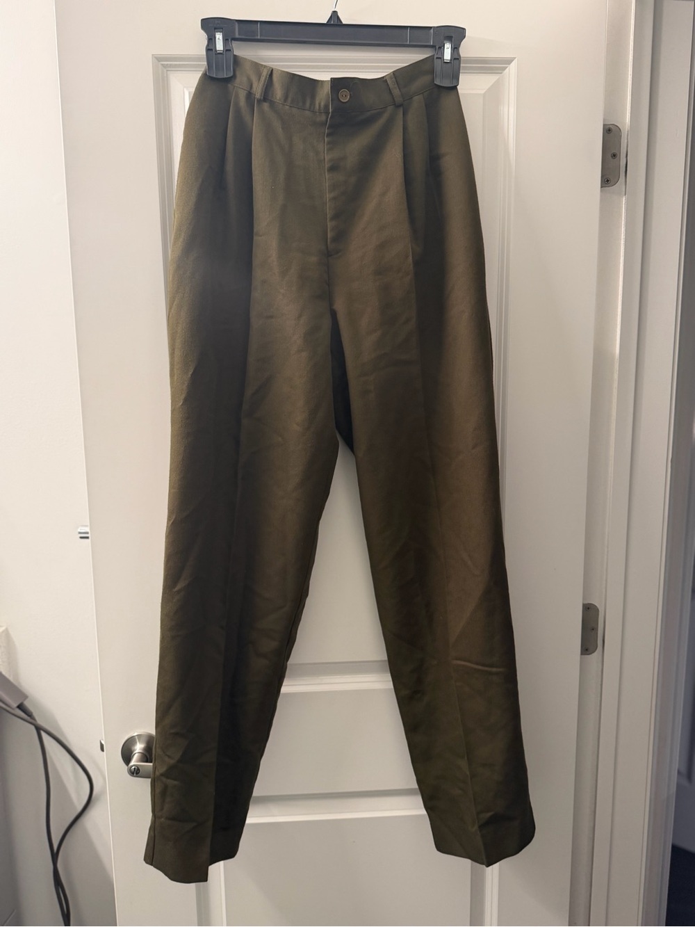 Worthington Olive Straight-Leg Trousers Size 12 Tall